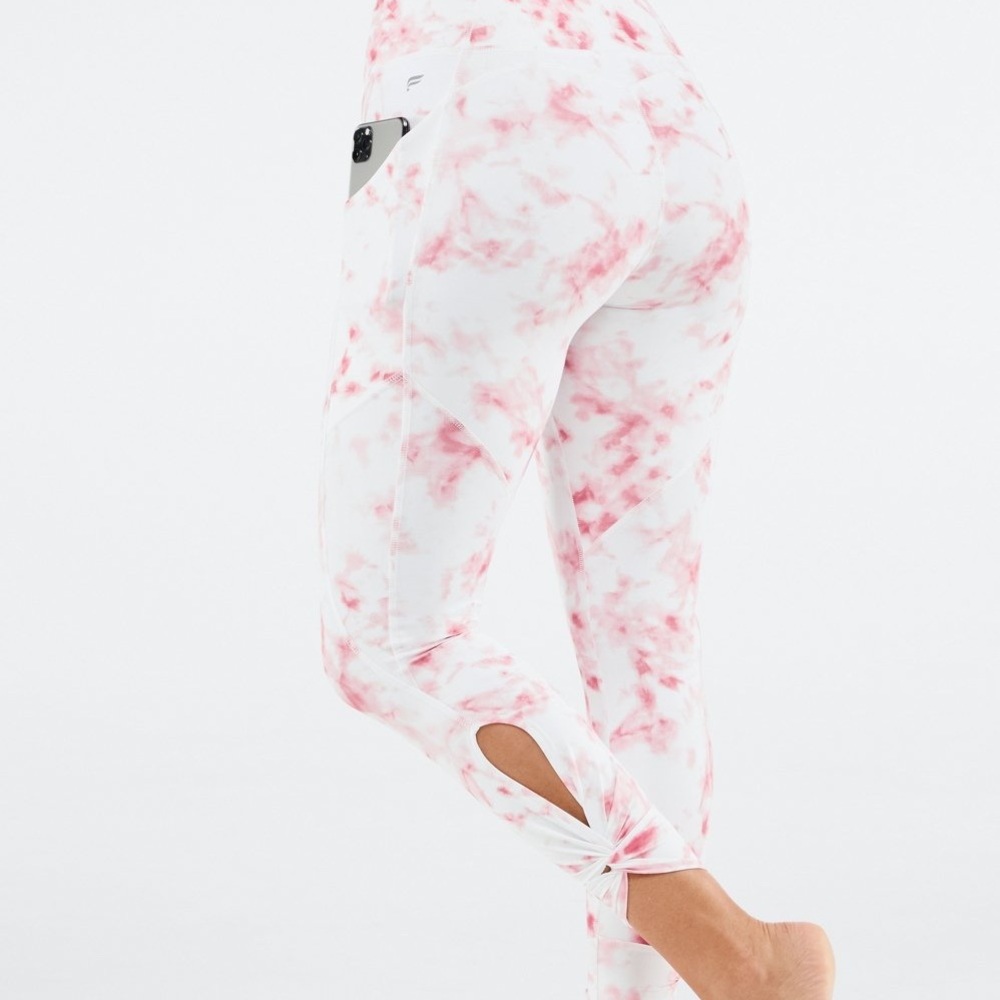 Fabletics Oasis high wasted twist 7/8 leggings (red smoky marble)